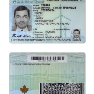 Canada Prince Edward Island Driving License download template file