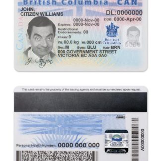 Canada province British Columbia Driving License download template file