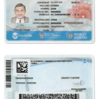Argentina Buenos Aires Driving License download template file