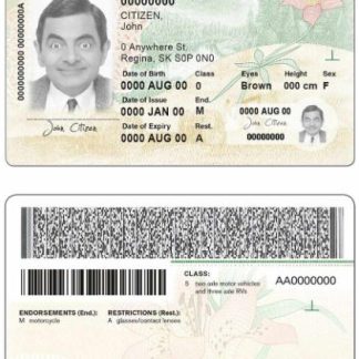 Canada province Saskatchewan Driving License download template file