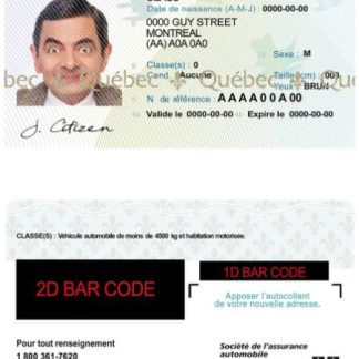 Canada Quebec Driving License download template file