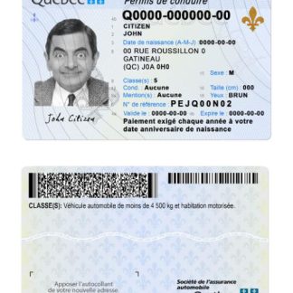 Canada Quebec new Driving License download template file