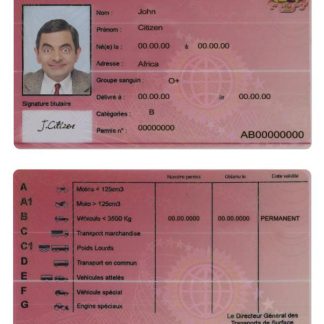 Central African Driving License download template file