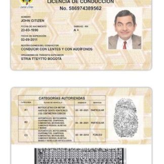 Colombia Driving License v2 download template file