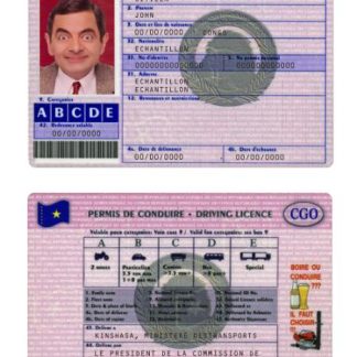 Congo Driving License v3 download template file