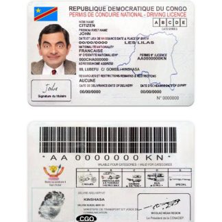Congo national Driving License download template file