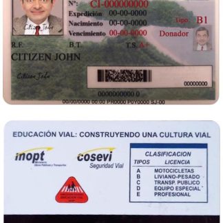 Costa Rica Driving License download template file