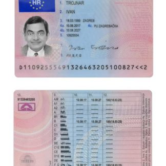 Croatia Driving License 2017 present download template file