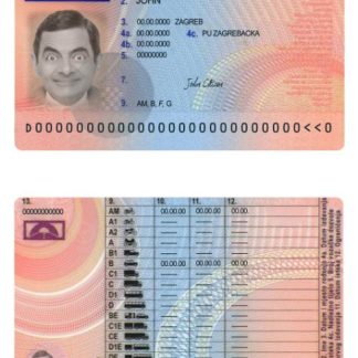 Croatia Driving License version 2 download template file