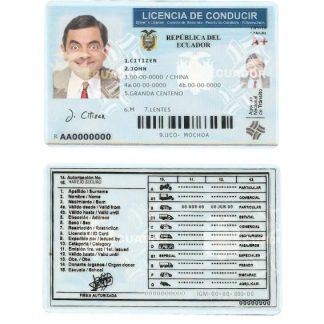 Ecuador Driving License download template file