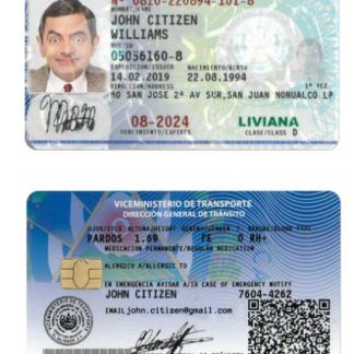 ELSALVADOR Driving License download template file