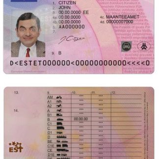 Estonia Driving License download template file