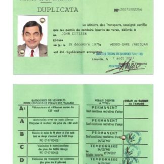 GABON Driving License download template file