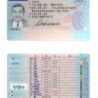 Germany Driving License 2021 present download template file