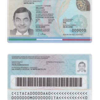 Italy ID Card 2016-Present updated Download Template File