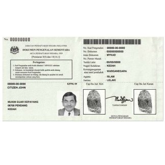 Malaysia Temporary Identification Certificate 2016 Download Template File