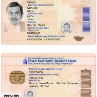 Mongolia ID Card Download Template File
