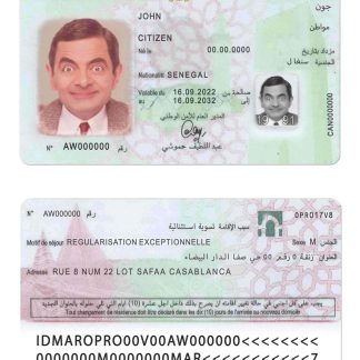 Morocco registration Card Download Template File