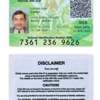 Nigeria digital ID Card 2023 Present Download Template File