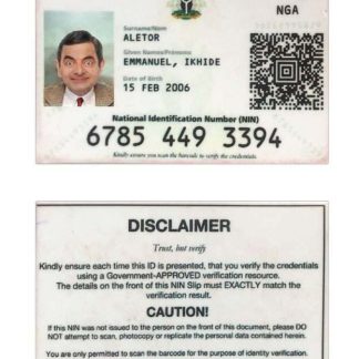 Nigeria National ID Card Download Template File