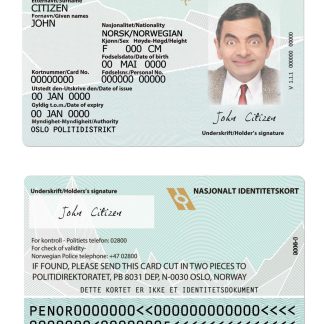 Norway ID Card 2021-Present Download Template File
