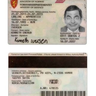 Norway ID Card Kort Card Download Template File