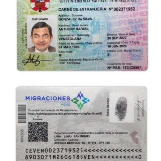 Peru National ID Card Download Template File