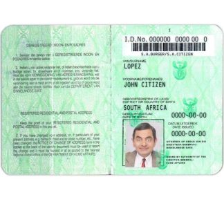 South Africa ID Card 1986 Download Template File