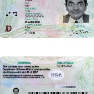 South Africa ID Card 2013 Download Template File