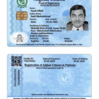 Afghan Citizen Proof of Registration Download Template File