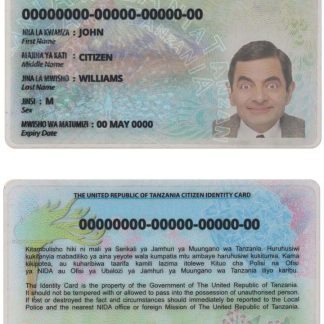Tanzania ID Card v2 Download Template File