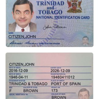 Trinidad and Tobago ID Card 2016 Download Template File