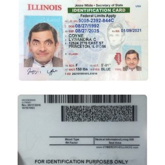 USA Illinois ID Card Download Template File