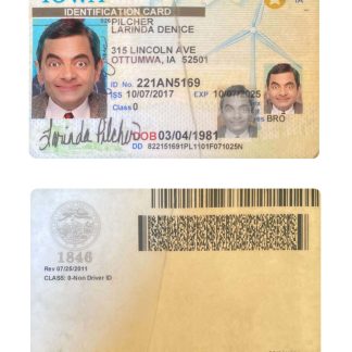 USA Iowa ID Card Download Template File