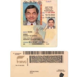 USA New Jersey under 21 ID Card Download Template File