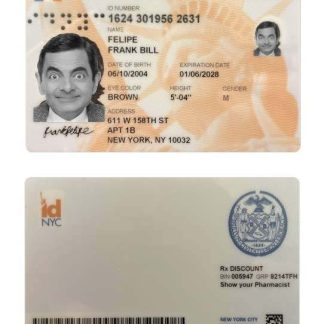 USA New York Benefit ID Card Download Template File