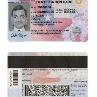 USA Texas state ID Card 2020 Download Template File