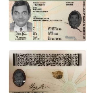 USA Virginia ID Card Download Template File