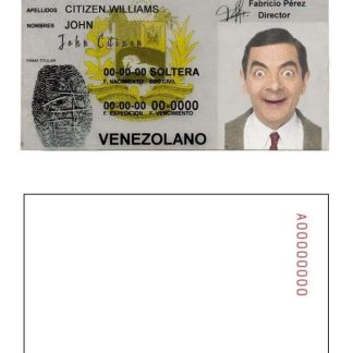 Venezuela ID Card Download Template File