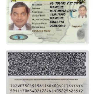 Zimbabwe National Registration ID Card Download Template File