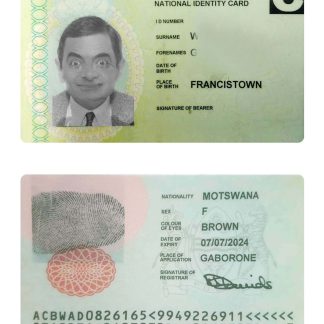 Botswana Identity Card Download Template File
