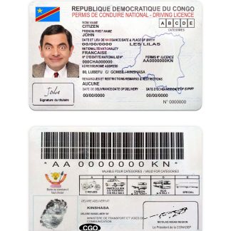 Congo National Driving License Download Template File