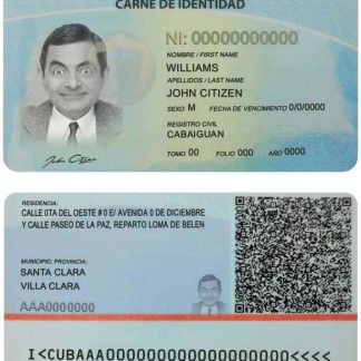 Cuba ID Card Download Template File