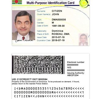 Eastern Caribbean States Multi Purpose Indentification Card Download Template File