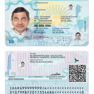 Argentina ID Card v2 2023 Download Template File