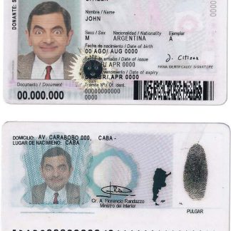 Argentina ID Card v1 Download Template File