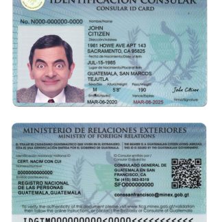 Guatemala ID Card 2025 Present Download Template File