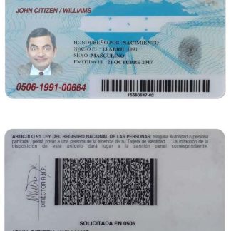 Honduras Identity Card v1 Download Template File