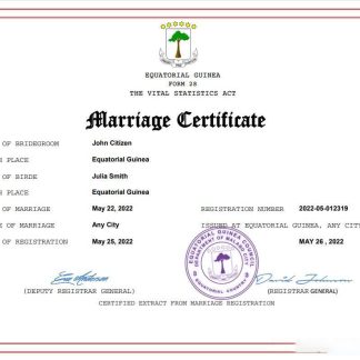 Equatorial Guinea marriage certificate Word and PDF template download template file