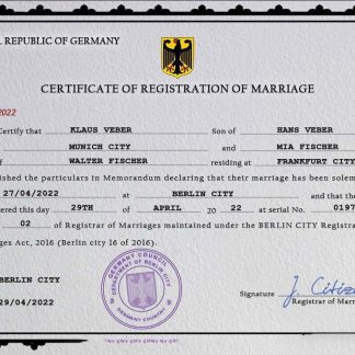 Germany marriage certificate PSD template download template file